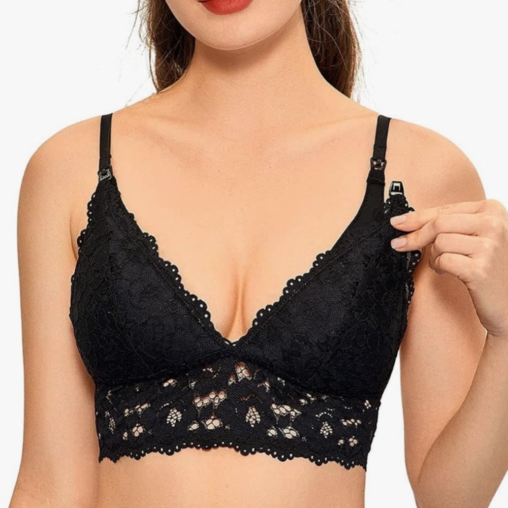 MOMANDA Women's Nursing Bra Lace Bralette 38E (DD)